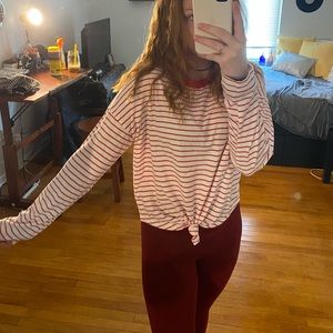 Red and white long sleeve
